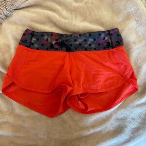 Red Lululemon Speed Up Low-Rise Lined Short